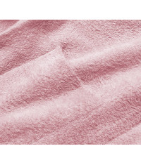 Dlhý vlnený kabát alpaka s kapucňou MODA105 ružový