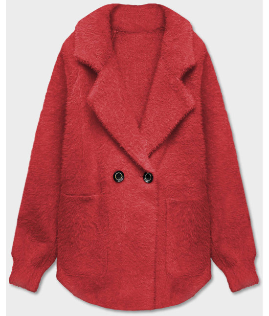 Krátky dámsky kabát alpaka MODAJ65 červený