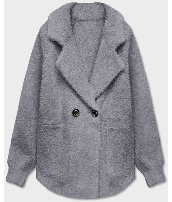Krátky dámsky kabát alpaka MODAJ65 šedý