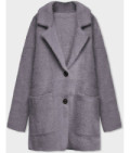 Krátky vlnený dámsky kabát alpaka MODA7108-1 šedý