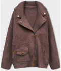 Krátky vlnený kabát MODA553 čokoládový