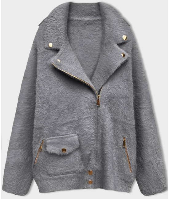 Krátky vlnený kabát MODA553 šedý