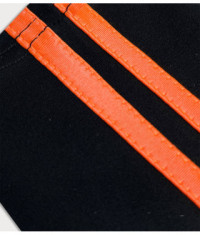 Legíny s neónovými pasmi moda06019 čierno-pomarančové