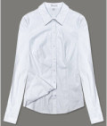 Dámska košeľa  so striebornými pásikmi MODA0111 biela