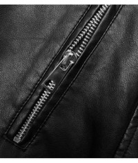 Dámska koženková bunda MODA8098 čierna