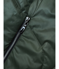 Dámska prechodná bunda s odopínateľkou kapucňou MODA8218BIG zelená