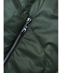 Dámska prechodná bunda s odopínateľkou kapucňou MODA8218BIG zelená
