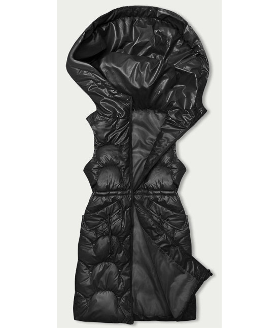 Dámska vesta s kapucňou MODA8173BIG čierna