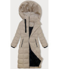 Dlhšia dámska zimná bunda MODAM736 sv. bežova