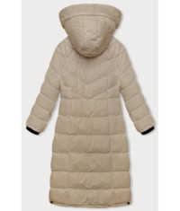 Dlhšia dámska zimná bunda MODAM736 sv. bežova