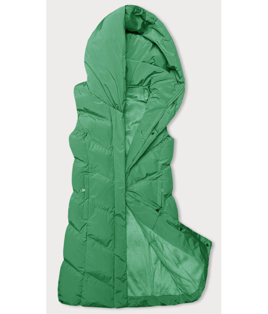 Dámska vesta s golierom i kapucňou MODA011 zelená