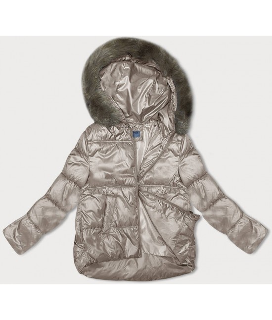 Dámska zimná bunda s kapucňou MODA8205 bežova