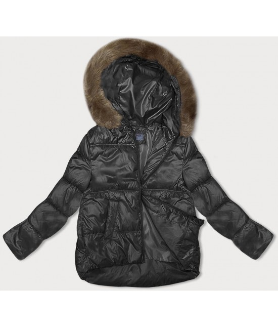 Dámska zimná bunda s kapucňou MODA8205BIG čierna