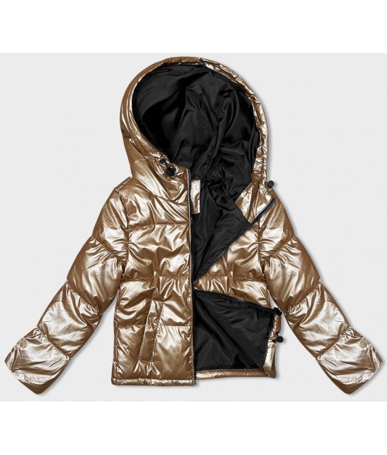 Krátka dámska zimná bunda oversize MODA3193 béžová