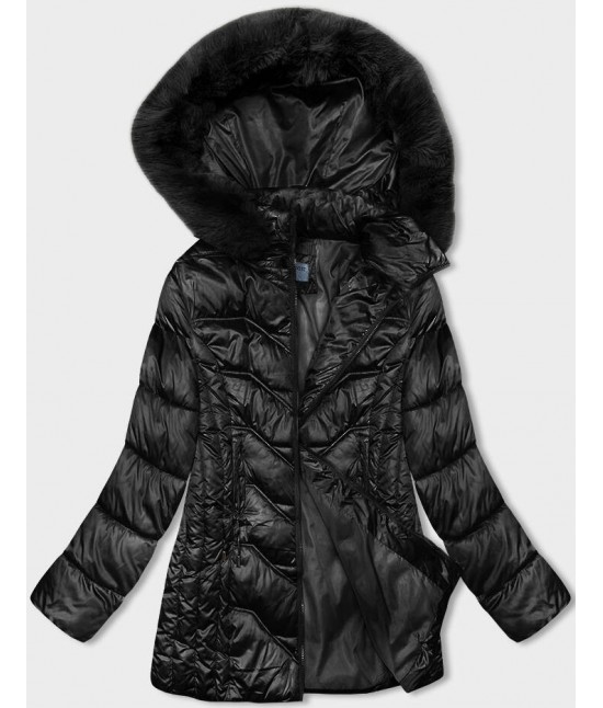 Dámska zimná bunda s kapucňou MODA8200BIG čierna