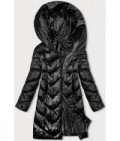 Dámska zimná bunda s asymetrickým zipsom MODA8167BIG čierna