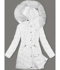 Prešívaná dámska zimná bunda s kapucňou LHD MODA057 biela