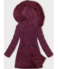 Prešívaná dámska zimná bunda s kapucňou LHD MODA057 bordová