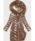 Prešívaná dámska zimná bunda  MODA9100 karamelová