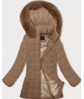 Pikowana kurtka zimowa damska J Style beżowa (16M9119-62)