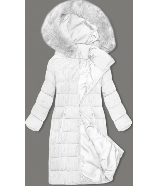 Dámska zimná bunda s kapucňou MODA9126 biela