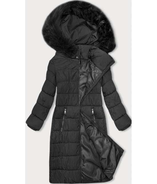 Dámska zimná bunda s kapucňou MODA9126 tmavošedá