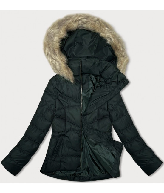 Krótka pikowana damska kurtka zimowa J Style army (5M3153-136)