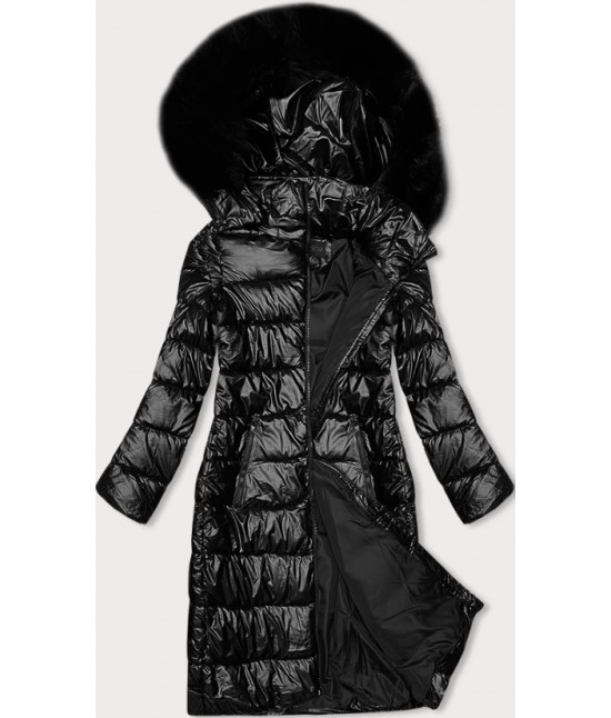 Długa pikowana kurtka zimowa J Style czarna (16M9127-392)