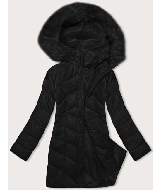 Dámska zimná bunda s kapucňou MODA898 čierna