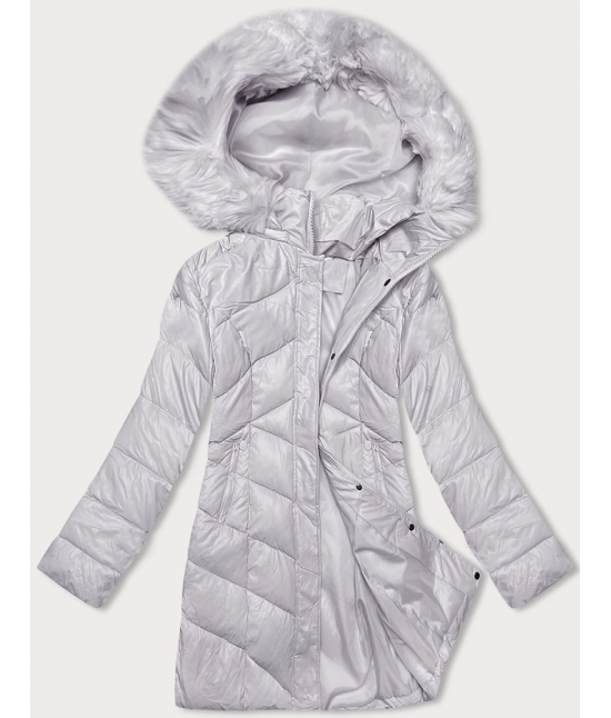 Dámska zimná bunda s kapucňou MODA898 svetlofialová