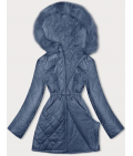 Dámska obojstranná zimná bunda MODA897 modrá