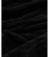 Damska kurtka jeansowa na futrzanej podszewce czarna (R8068-101)