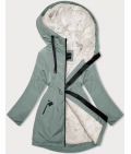 Zimowa kurtka damska na futrzanej podszewce Glakate jasny zielony (H-2978)