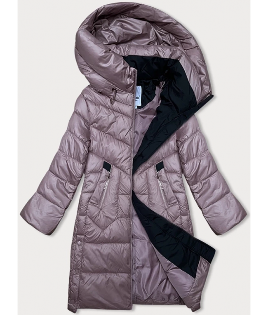 Dámska zimná páperová bunda MODA38002 ružová