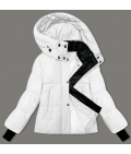 Puchowa kurtka damska zimowa z kapturem Glakate biała (LU-238191)