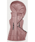 Dámska vesta s kapucňou MODA8225 ružový