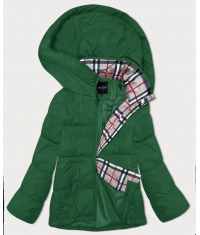 Voľná dámska bunda s kapucňou MODA2360 zelená