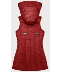 Dámska vesta s kapucňou  B8226 červená