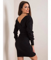 Sukienka z kopertowym dekoltem Rue Paris czarna (5297-22)