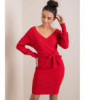 Sukienka z kopertowym dekoltem Rue Paris czerwona (5297-09)