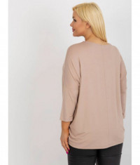 Bawełniana bluzka plus size beżowa (3770)