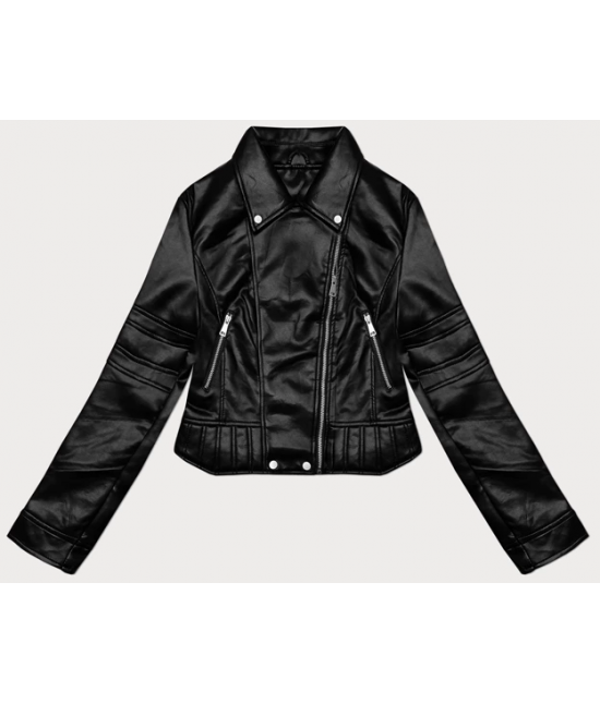 Dámska koženková bunda MODA8129 čierna