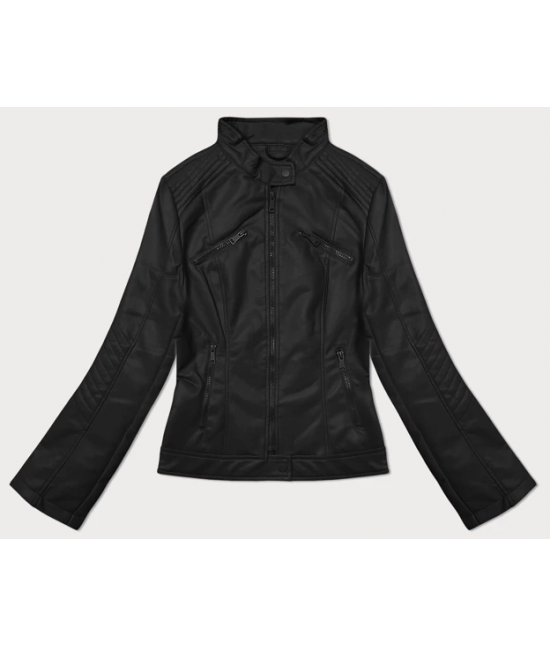 Dámska koženková bunda MODA8131 čierna