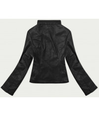 Krátka dámska koženková bunda MODA8127 čierna