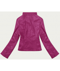 Krátka dámska koženková bunda MODA8127 ružová