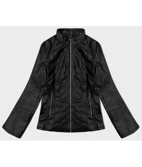 Dámska klasická koženková bunda pre moletky MODA8133 čierna