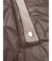 Pikowana kurtka z ozdobnymi ściągaczami S'West ciemny beżowy (B8241-101)