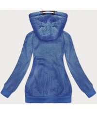 Rozpinana bluza z kapturem w drobne serduszka niebieska (2316)