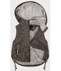 Dámska krátka vesta s odopínajúcou kapucňou MODA2414BIG khaki