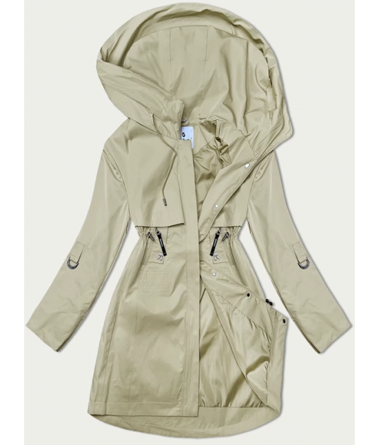 Dámska bunda s kapucňou MODA8022 béžová
